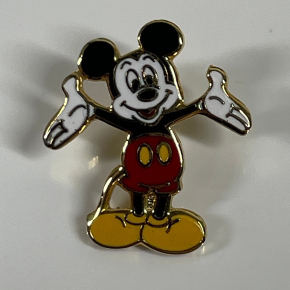 Disney Jewelry - Disney Mickey Mouse Enamel Pin Unisex Gold Tone Classic Pose Collectible